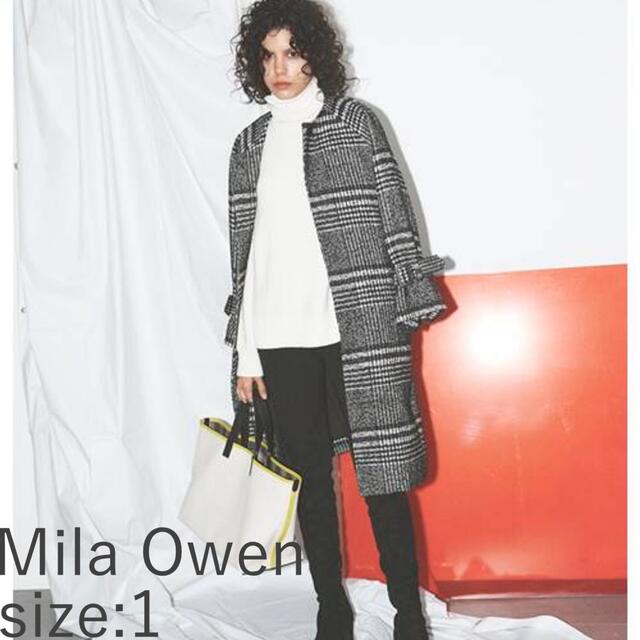 Mila Owen(ミラオーウェン)のミラオーウェン コート ロングコート  グレンチェック チェック  レディースのジャケット/アウター(ロングコート)の商品写真