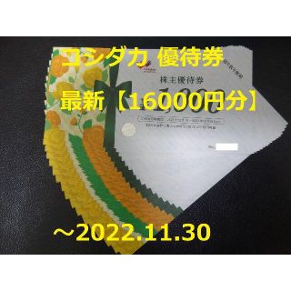 最新【16000円分】コシダカ 株主優待券 ～2022.11.30(その他)