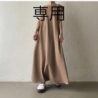 ザラ(ZARA)のhowdyダイバーワンピ、トップス　ブラウン(ロングワンピース/マキシワンピース)