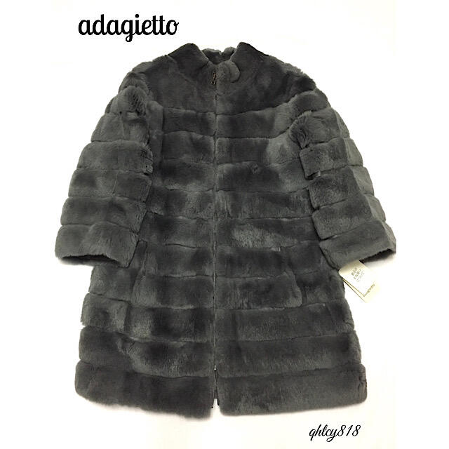 【新品】adagietto レッキスラビットファー コート M-L