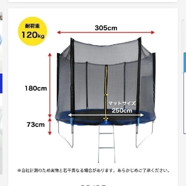 大型トランポリン10フィート スポーツ/アウトドアのトレーニング/エクササイズ(トレーニング用品)の商品写真