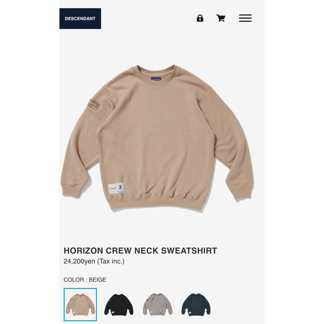 DESCENDANT HORIZON CREW NECK SWEATSHIRT