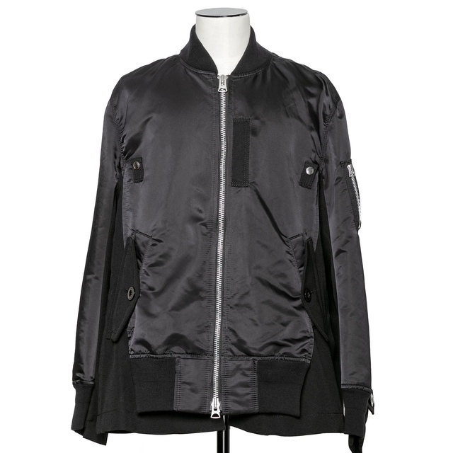 Sacai サカイ 21AW Wool Surge x Nylon Twill Blouson ウールサージ ブルゾン ネイビー 21-02660M