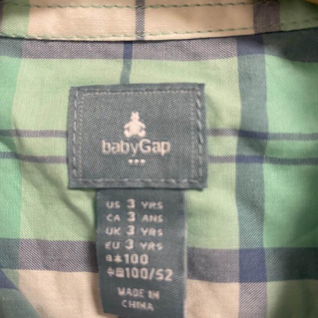 babyGAP(ベビーギャップ)のベビーギャップ　100 3y シャツ　トップス　チェックシャツ　美品 キッズ/ベビー/マタニティのキッズ服男の子用(90cm~)(Tシャツ/カットソー)の商品写真