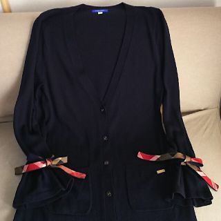 バーバリーブルーレーベル(BURBERRY BLUE LABEL)のブルーレーベルクレストブリッジ ロング丈カーディガン(カーディガン)