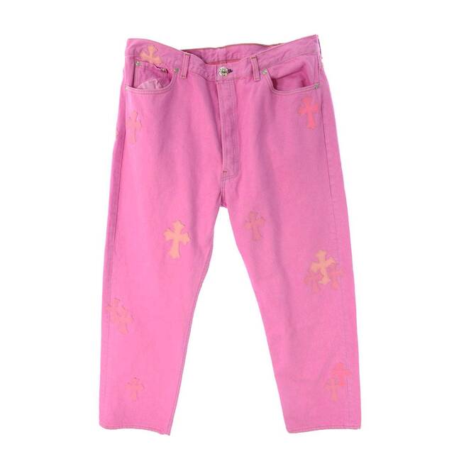 色々な Chrome Hearts 38 メンズ クロスパッチ付きウォッシュドデニムパンツ T PK/RED JEAN VNTG U クロムハーツ - デニム+ジーンズ