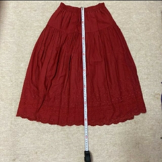 シネマクラブ(CINEMA CLUB)のロングスカート　スカラップ　裾刺繍　綿100%　フレアー(ロングスカート)