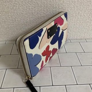 送料込 美品 kate spade 長財布 ラウンドファスナー バタフライ 蝶