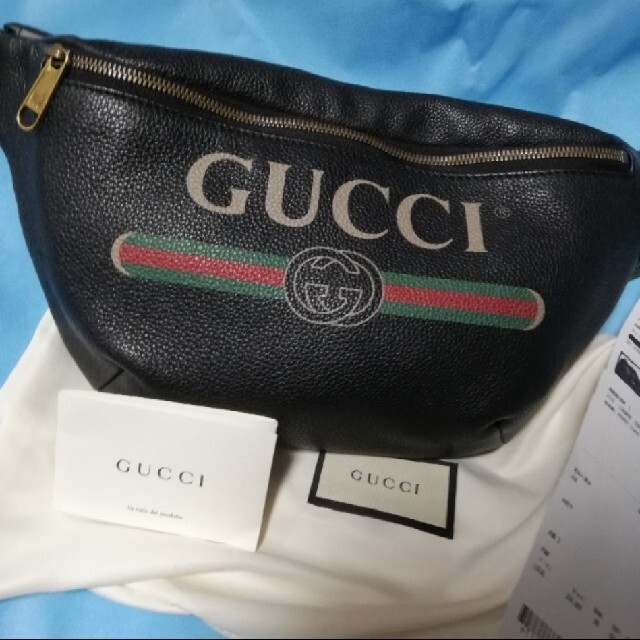 グッチ ウエストバッグ ラージ GUCCI ウエストポーチ レザー ロゴ | フリマアプリ ラクマ