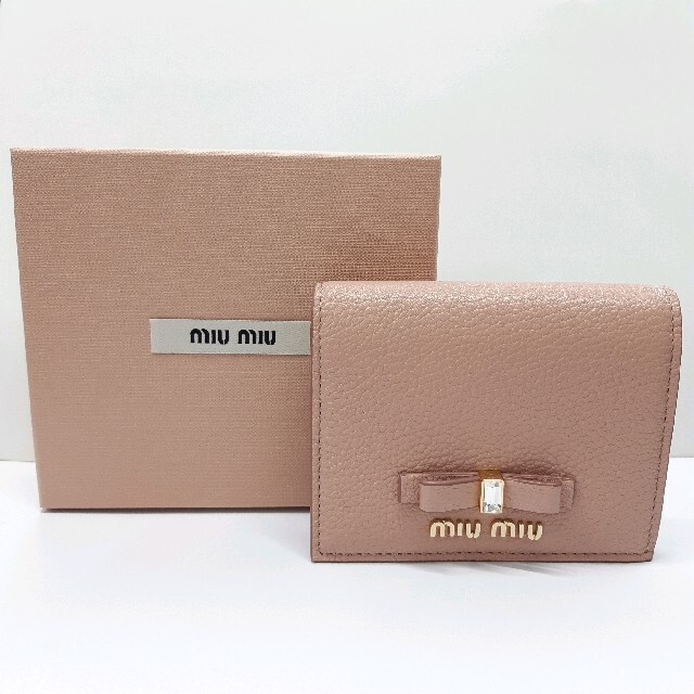 miumiu ミュウミュウ マドラス フィオッコ 二つ折り 財布 ピンク系 www