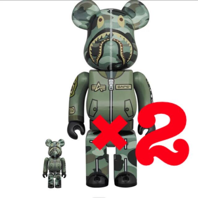 ハンドメイドBE@RBRICK BAPE (R) × ALPHA 100％ & 400％