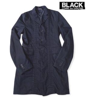 ブラックコムデギャルソン(BLACK COMME des GARCONS)のブラックコムデギャルソン　AD2015縮絨デザインテーラードロングジャケッ(ステンカラーコート)