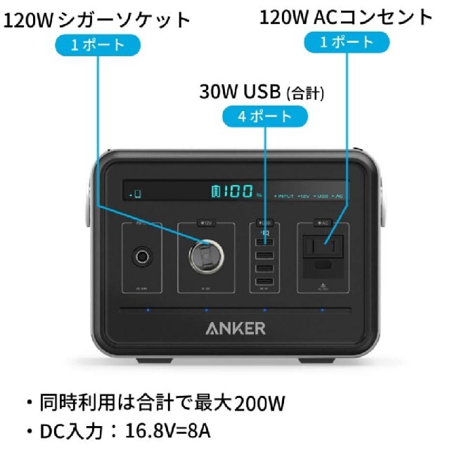 Snow Peak(スノーピーク)のAnker Power house 中古美品 インテリア/住まい/日用品の日用品/生活雑貨/旅行(防災関連グッズ)の商品写真