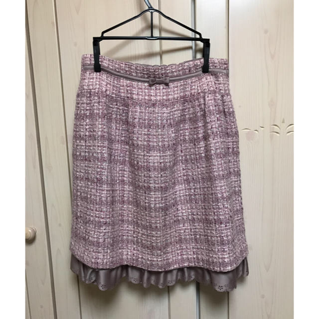 L'EST ROSE(レストローズ)のレストローズ ツイード スカート ピンク レディースのスカート(ひざ丈スカート)の商品写真