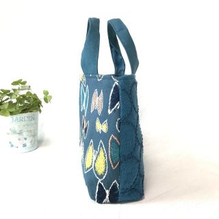 ミナペルホネン ハンドメイド バック スカイフラワー タンバリン ブルー