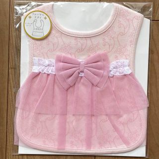 ニシキベビー(Nishiki Baby)の新品未使用　フォーマルスタイ　ピンク　レース　女の子　よだれかけ(ベビースタイ/よだれかけ)