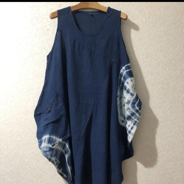 藍染　たまご型ワンピース　ハンドメイド