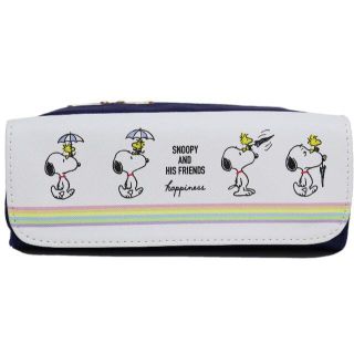 スヌーピー(SNOOPY)のSNOOPY スヌーピー ペンポーチ ポーチ ガバトレー★ホワイト/ネイビー新品(ポーチ)