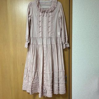 ピンクハウス(PINK HOUSE)のピンクハウス　綿ローンの長袖ワンピース　ピンク(ロングワンピース/マキシワンピース)