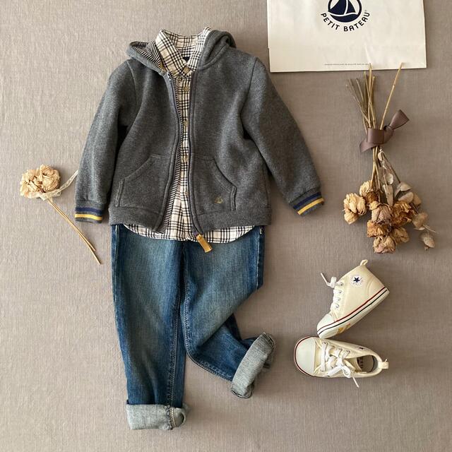 PETIT BATEAU(プチバトー)のPETIT BATEAUプチバトー⑅ 裏起毛✬パーカー*̩̩̥୨୧˖    キッズ/ベビー/マタニティのキッズ服男の子用(90cm~)(ジャケット/上着)の商品写真