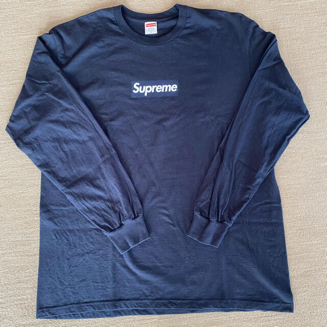 メンズSupreme Box logo L/S Tee Navy XL