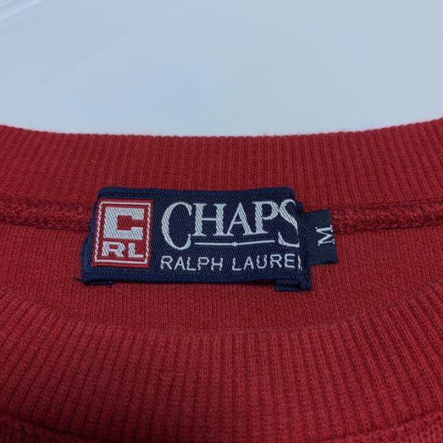 POLO RALPH LAUREN(ポロラルフローレン)の古着 90s CHAPS ラルフローレン スウェット トレーナー 赤 刺繍 車 メンズのトップス(スウェット)の商品写真