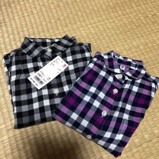 ユニクロ(UNIQLO)のユニクロ　チェックシャツ　110センチ　2枚セット(その他)