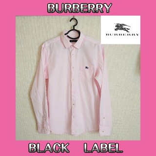 バーバリーブラックレーベル(BURBERRY BLACK LABEL)のバーバリー　ピンク　長袖シャツ　メンズ　M(シャツ)