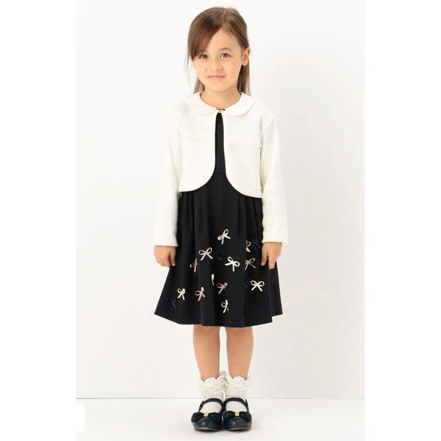 キッズ服女の子用(90cm~)美品☆【TOCCA】ワンピース カーディガン ボレロ 120 & 靴下3点セット