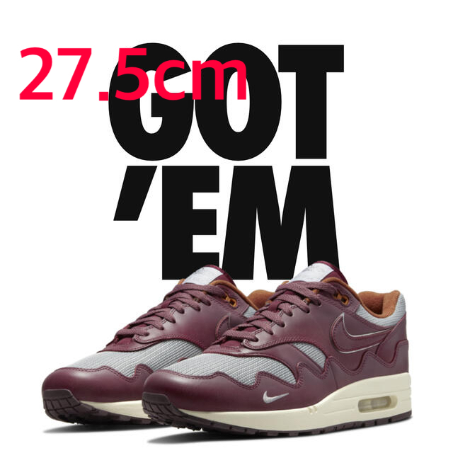 Patta × Nike Air Max 1 "Night Maroon"メンズ