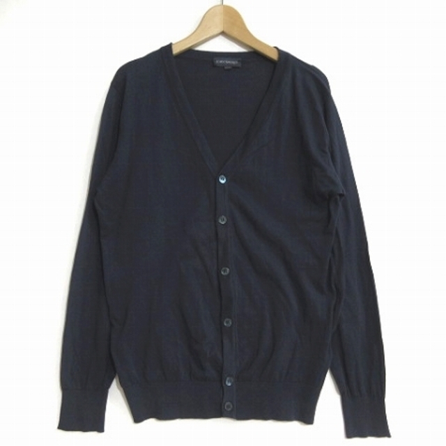 JOHN SMEDLEY(ジョンスメドレー)のジョンスメドレー  カーディガン 無地 薄手 コットン 紺 ネイビー XS  メンズのトップス(カーディガン)の商品写真