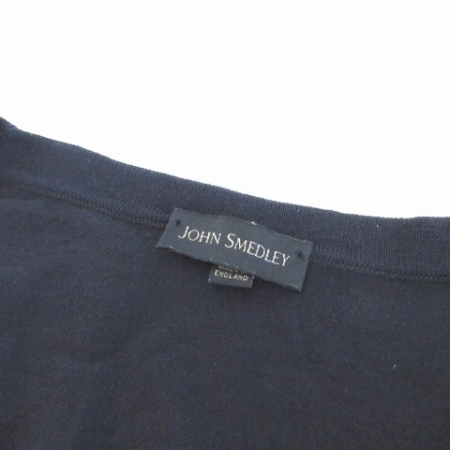 JOHN SMEDLEY(ジョンスメドレー)のジョンスメドレー  カーディガン 無地 薄手 コットン 紺 ネイビー XS  メンズのトップス(カーディガン)の商品写真