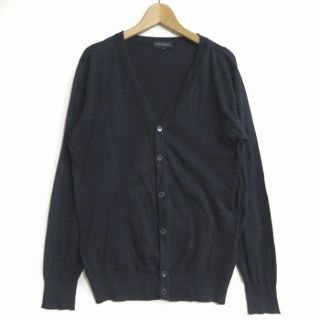 ジョンスメドレー(JOHN SMEDLEY)のジョンスメドレー  カーディガン 無地 薄手 コットン 紺 ネイビー XS (カーディガン)