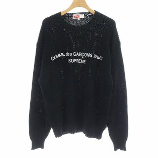 シュプリーム(Supreme)のシュプリーム コムデギャルソンシャツ 18AW 長袖 ニット セーター S 黒(ニット/セーター)