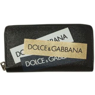 ドルチェアンドガッバーナ(DOLCE&GABBANA)の極美品★ドルチェ＆ガッバーナ 長財布 カーフレザー ブラック J4590(長財布)