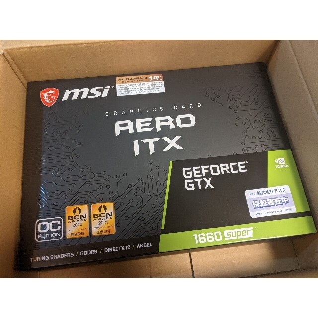 PC/タブレットGeForce GTX1660 SUPER AERO ITX OC 新品