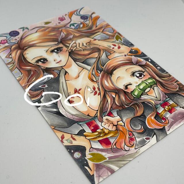 【リクエスト品】鬼化&チビ長女 手描きイラスト 2