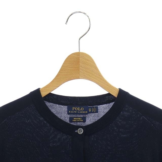 POLO RALPH LAUREN(ポロラルフローレン)のポロ ラルフローレン カーディガン コットン クルーネック 長袖 XS 紺 レディースのトップス(カーディガン)の商品写真