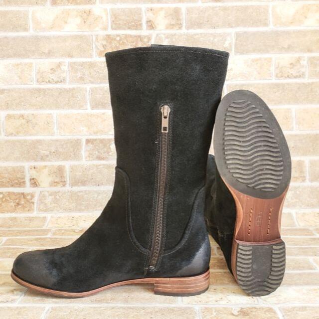 UGG - UGG アグ ☆ スエードレザー ブーツ ミドル丈 黒 24 UGG - UGG アグ ☆ スエードレザー ブーツ ミドル丈 黒 24