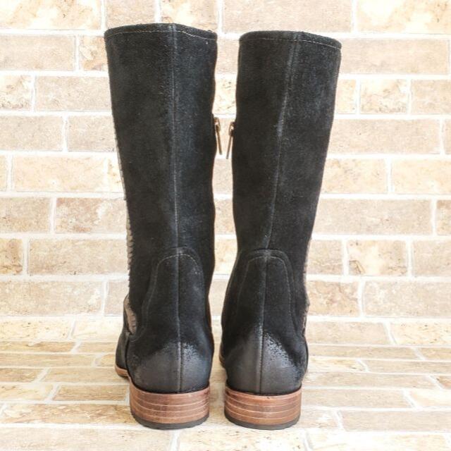UGG - UGG アグ ☆ スエードレザー ブーツ ミドル丈 黒 24 UGG - UGG アグ ☆ スエードレザー ブーツ ミドル丈 黒 24