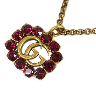 グッチ(Gucci)のグッチ アクセサリー チェーンネックレス ラインストーン ゴールド J4612(ネックレス)