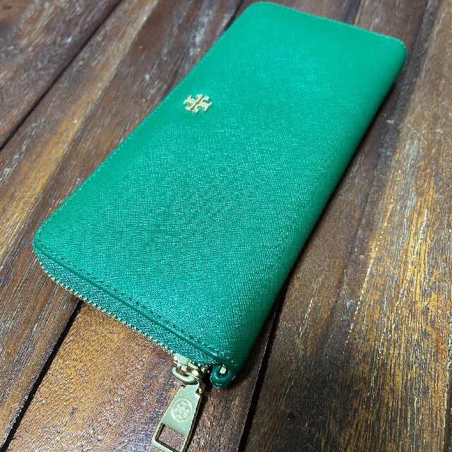 トリーバーチ 財布TORY BURCH レディース 長財布 無地 GREEN 緑