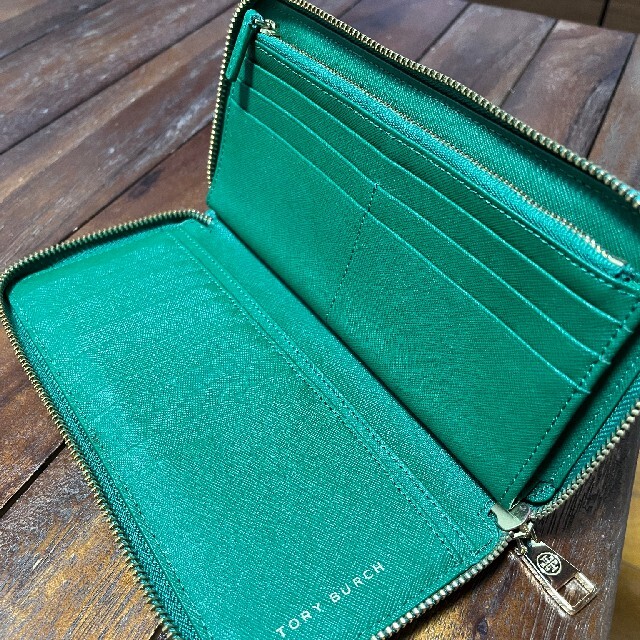 Tory Burch(トリーバーチ)のトリーバーチ 財布TORY BURCH レディース 長財布 無地 GREEN 緑 メンズのファッション小物(長財布)の商品写真