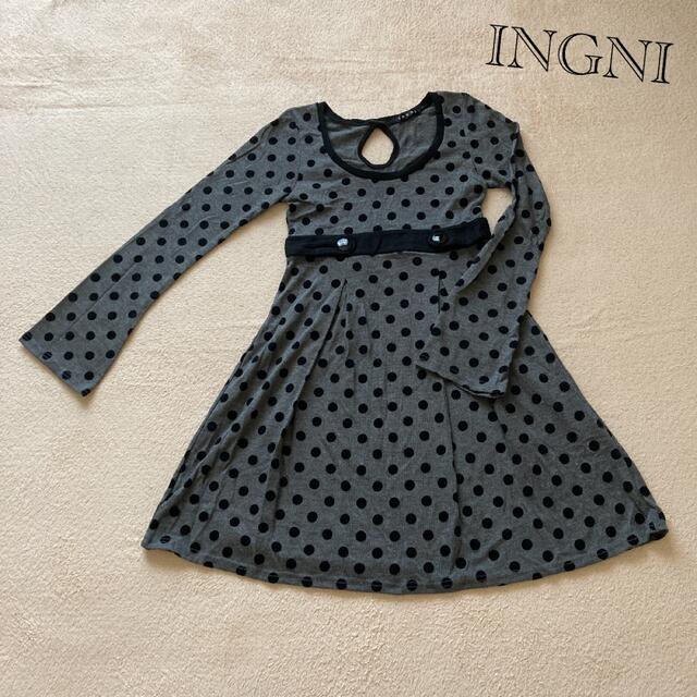 INGNI(イング)のINGNI Aラインワンピース　ドット柄　 レディースのワンピース(ひざ丈ワンピース)の商品写真