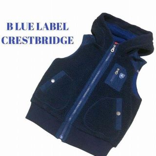 BURBERRY BLUE LABEL - 【美品】ブルーレーベルクレストブリッジ ボアベストパーカー 刺繍ロゴ サイズ38