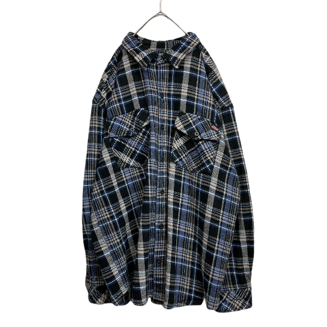 Dickies(ディッキーズ)のUSA古着 ディッキーズ ヘビーウェイト ネルシャツ 長袖シャツ 青 黒 2XL メンズのトップス(シャツ)の商品写真