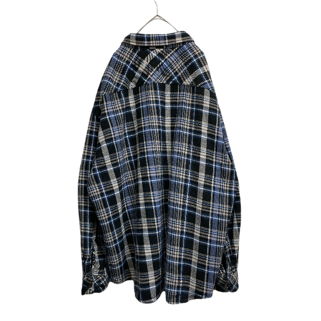 Dickies(ディッキーズ)のUSA古着 ディッキーズ ヘビーウェイト ネルシャツ 長袖シャツ 青 黒 2XL メンズのトップス(シャツ)の商品写真