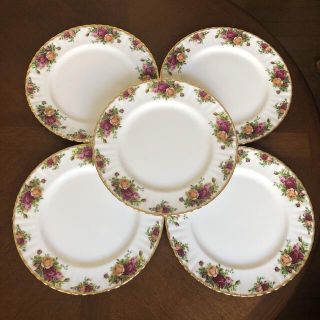 ロイヤルアルバート(ROYAL ALBERT)の【美品】ロイヤルアルバート★オールドカントリーローズ★ディナー皿　5枚(食器)