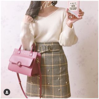 ジルバイジルスチュアート(JILL by JILLSTUART)のジルバイジルスチュアート　♡ アンクルチェックビジュー台形スカート(ミニスカート)