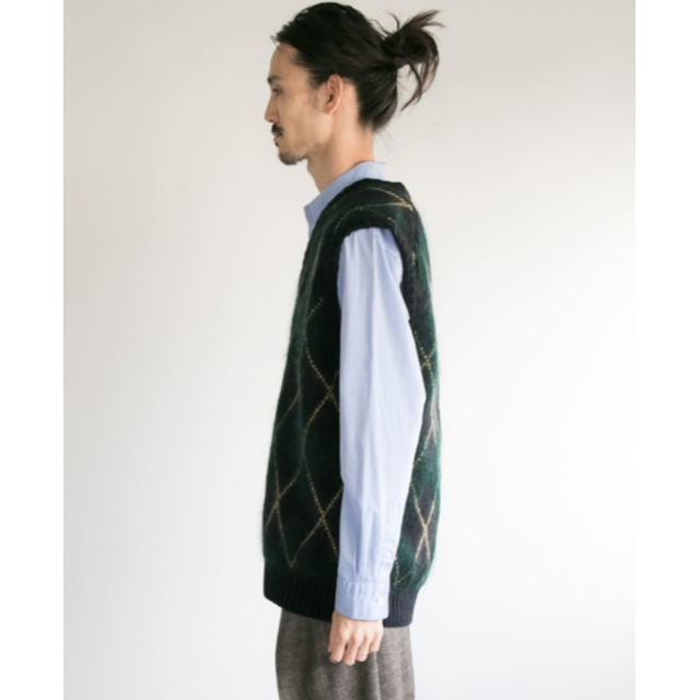 URBAN RESEARCH(アーバンリサーチ)のCOSEI　5GアーガイルKNIT VEST　ネイビー　グリーン　ベスト メンズのトップス(ベスト)の商品写真